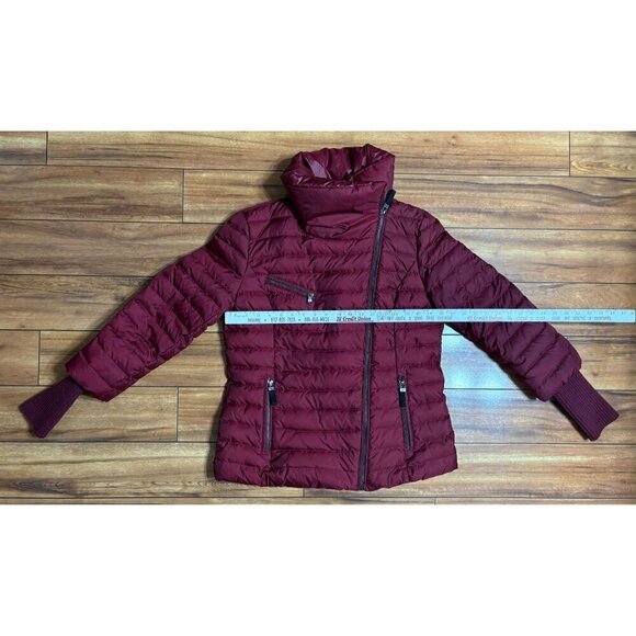 Marc New York Burgundy Down Filled Quilted Puffer Coat Women's Large Luxury - Picture 5 of 12